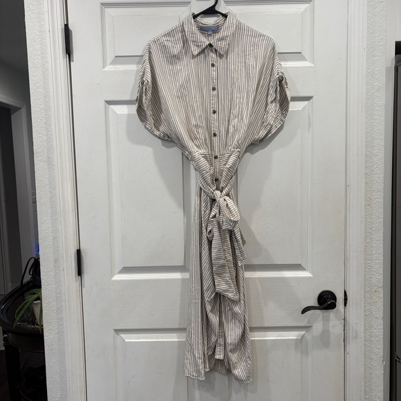 Antonio Melani Striped Collar Button Front Shirt Dress Size 12 - Picture 3 of 8